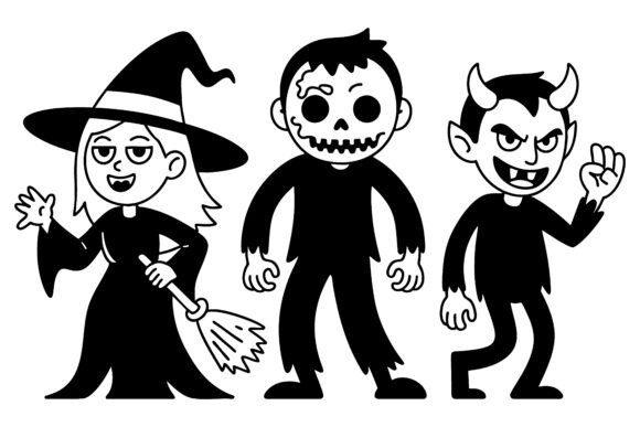 Download Three Halloween Costumed Characters - Premium Resources