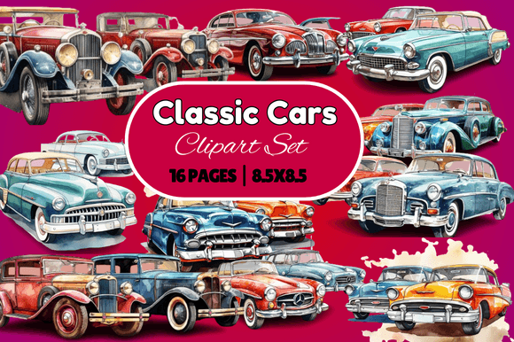 Download Classic Cars Clipart Set - Cars Collection
