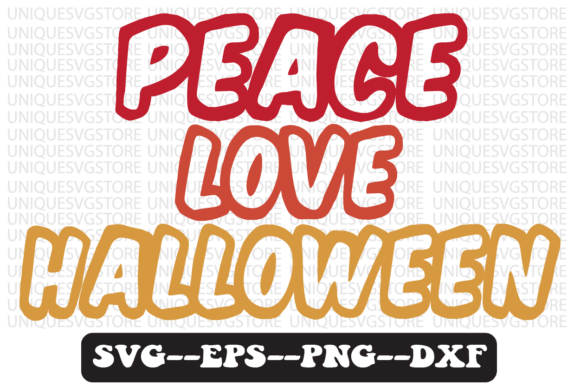 Download Peace Love Halloween Retro Svg Design - Premium Resources